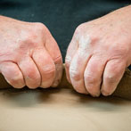 John Higgins at work in his studio 2018